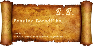 Baszler Bozsóka névjegykártya